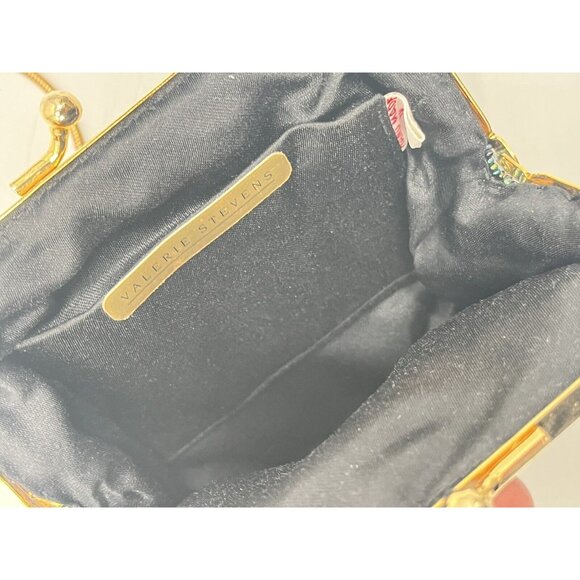 Valerie Stevens Vintage Beaded Seashell Scallop Purse Gold Chain - Picture 4 of 5